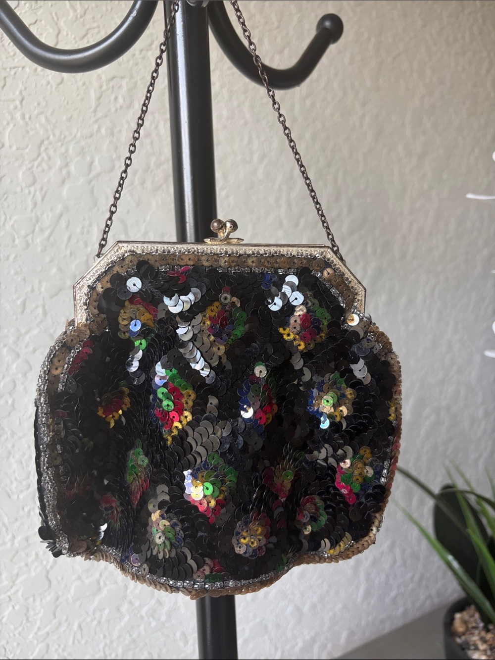 Mid-Century Vintage Sequin Kisslock Bag